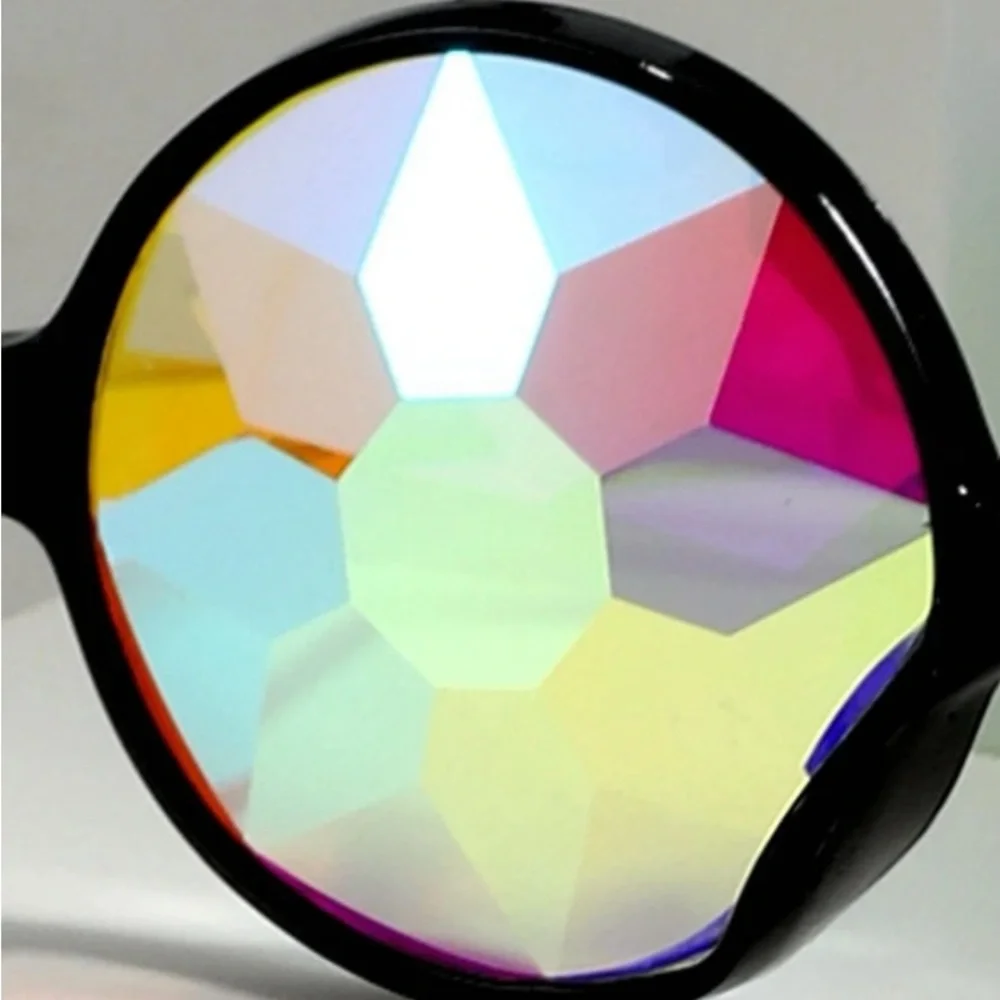 Rainbow Crystal Kaleidoscope Refraction Glasses Spectacles Unisex